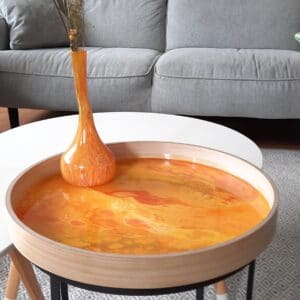 Vaas Geel/ acrylgegoten vaas