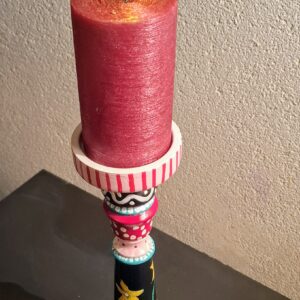 Kandelaar hoog, handbeschilderd